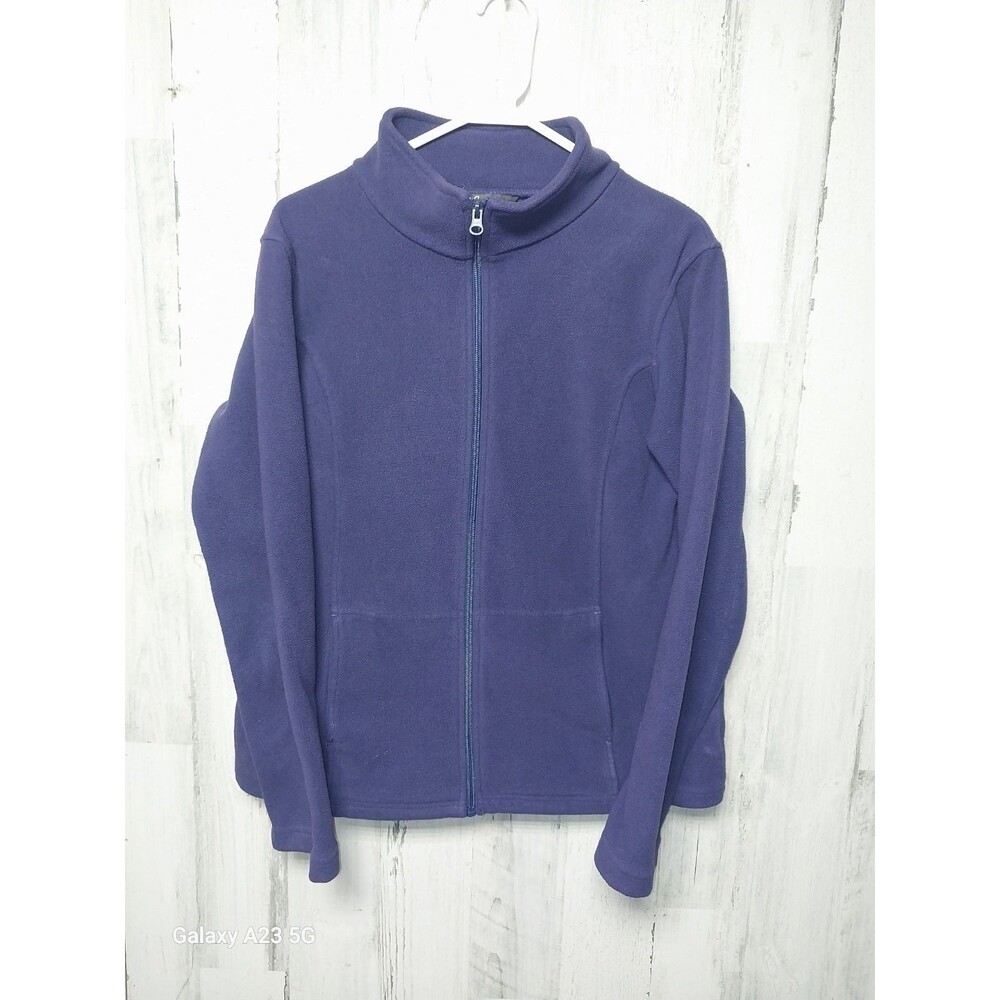 Cabela's Fleece Jacket Women Medium Purple Full Zip Long Sleeve Pockets